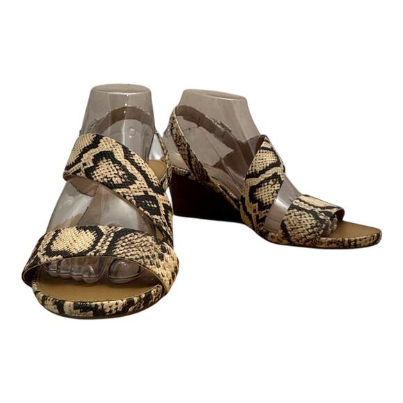 Franco Sarto Danila2 Wedge Sandals Reptile Snakeskin 9.5 - Picture 9 of 13